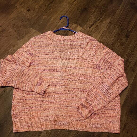 Lane Bryant Orange Multicolored Cropped Button Cardigan Sweater Plus Sz 14/16 - Picture 2 of 5